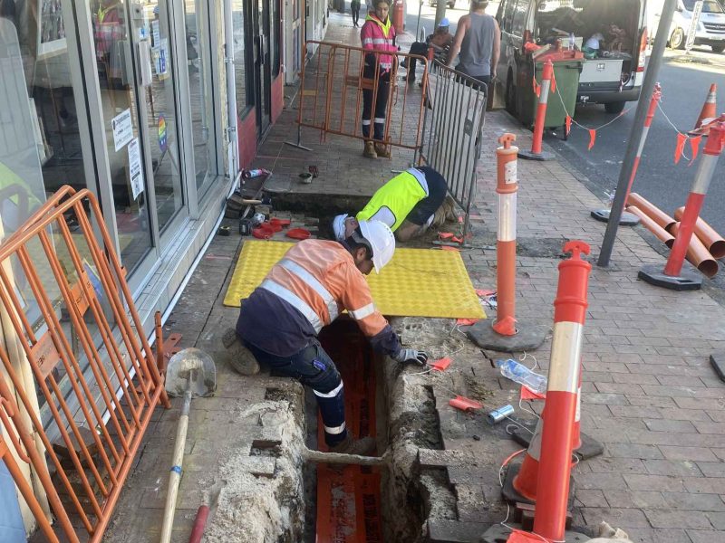 Footpath trenching for public domain and streetscape works